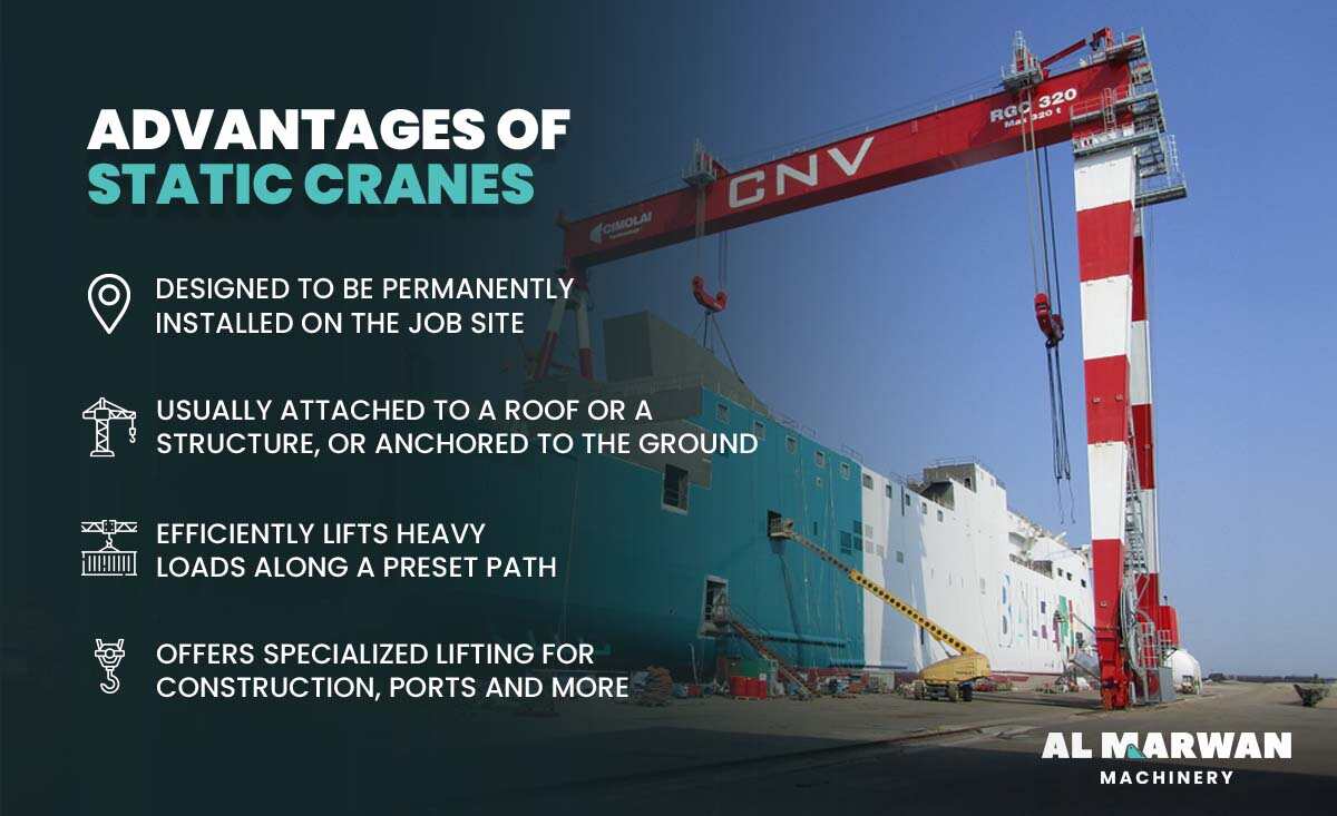 Advantages of static cranes such as the bridge cranes