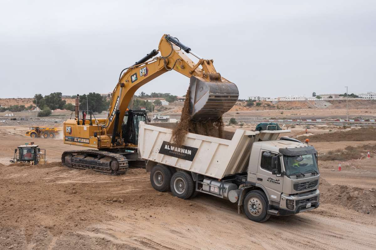 cat excavator and Al marwan dumper