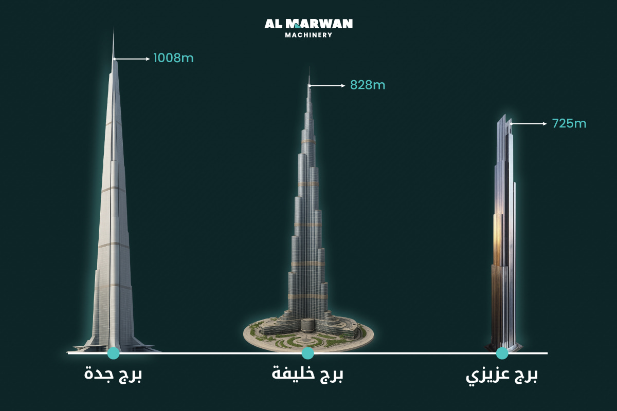three towers difference in height