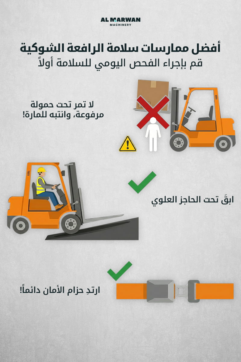 اشتراطات سلامة مشغلي الرافعات الشوكية