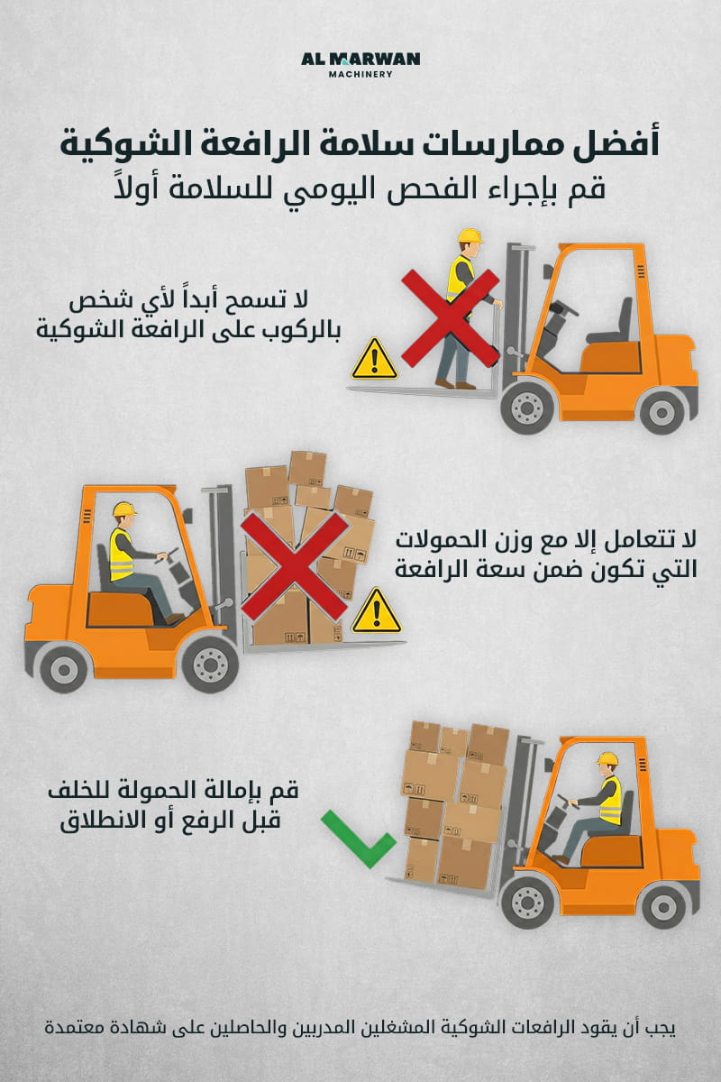 اشتراطات السلامة في الرافعات الشوكية