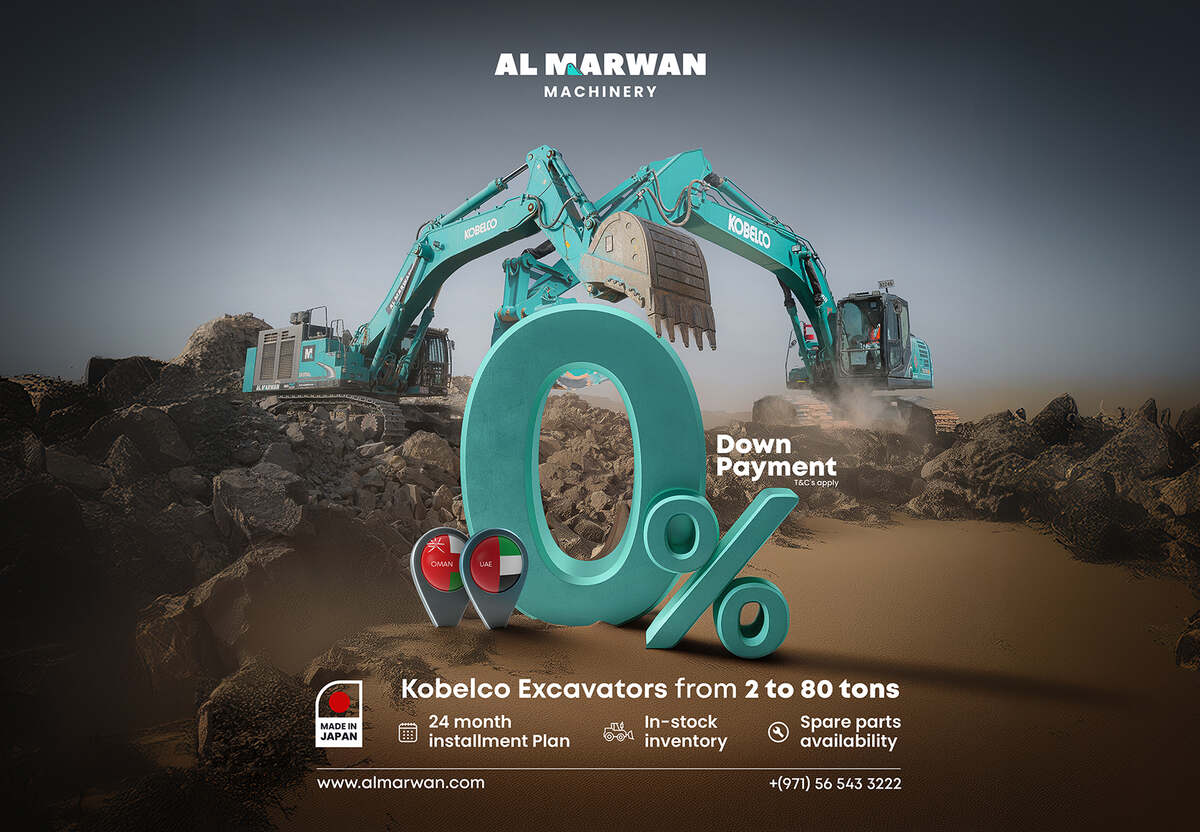 Al Marwan zero down payment offer - kobelco large excavators
