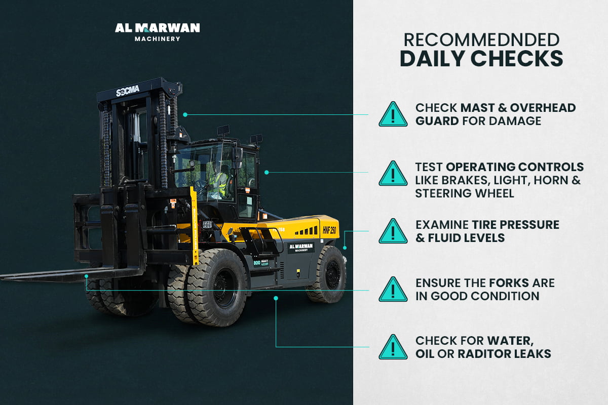 Daily forklifts checks at Al Marwan