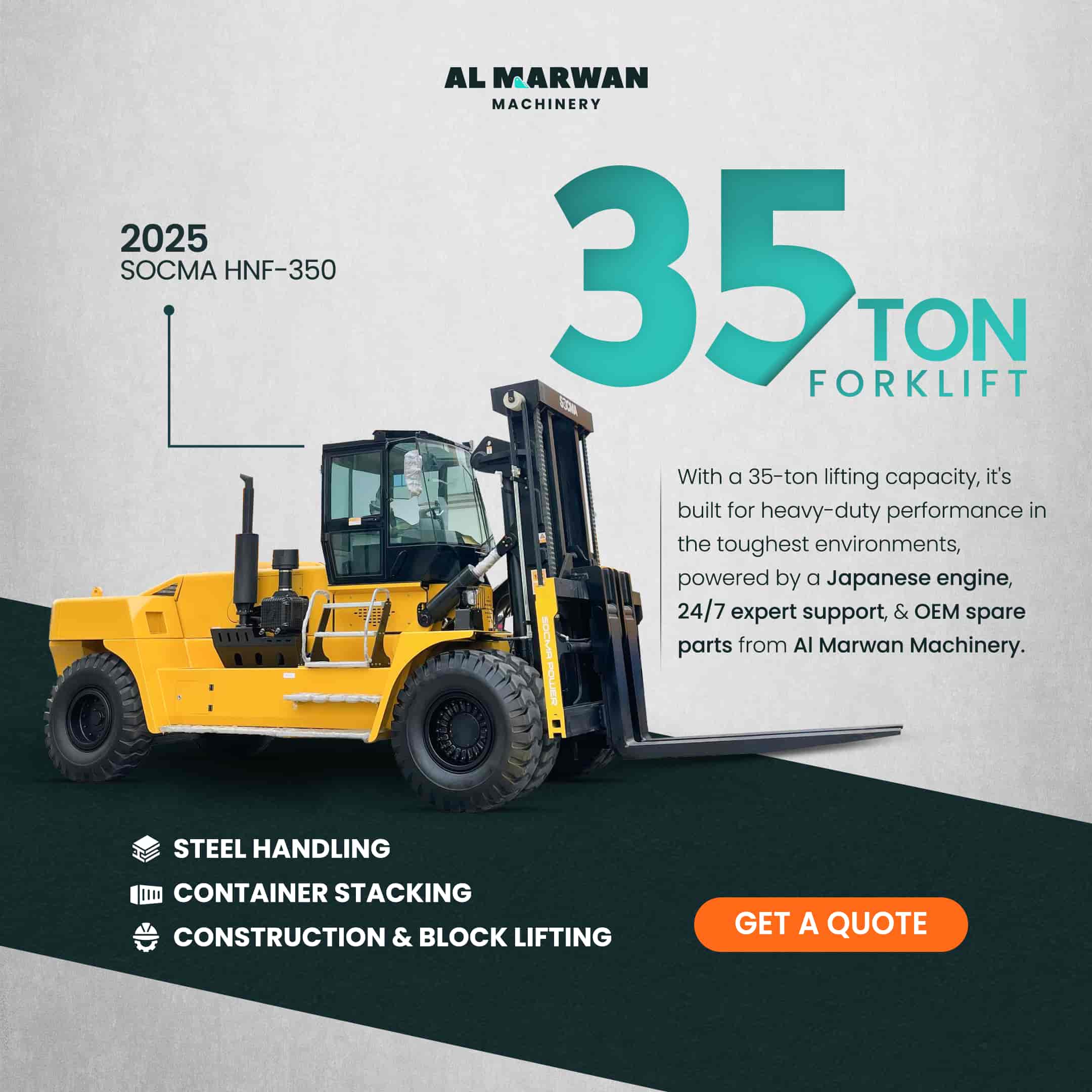 SOCMA HNF-350, 35 Ton Forklift