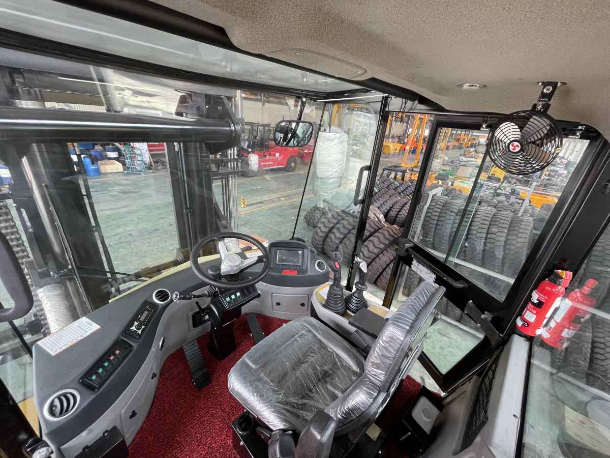 Inside the SOCMA forklift cabin