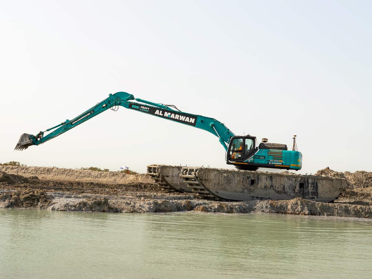 SK380 amphibious excavator