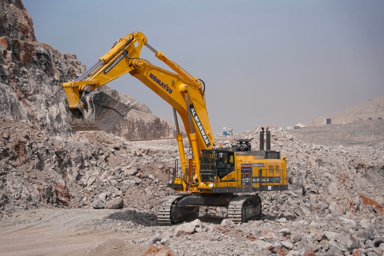 The Komatsu PC1250 as one of the largest excavators used in mining in the UAE