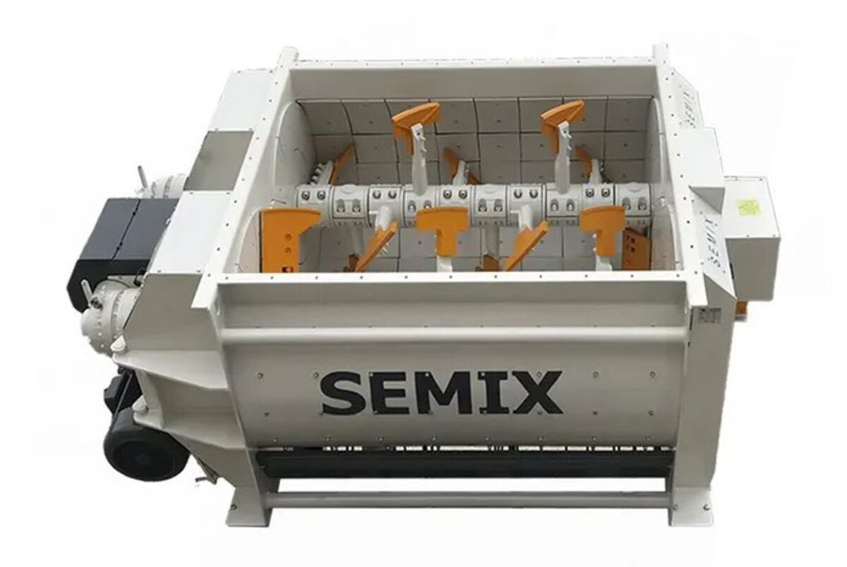 Twin shaft concrete mixer