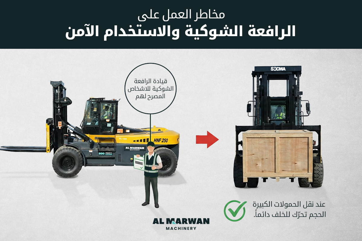 تجنب الاخطار اثناء تشغيل الرافعة الشوكية